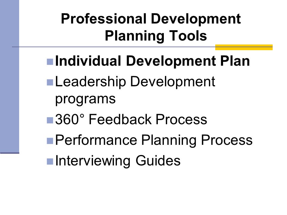 Professional Development Planning Tools
