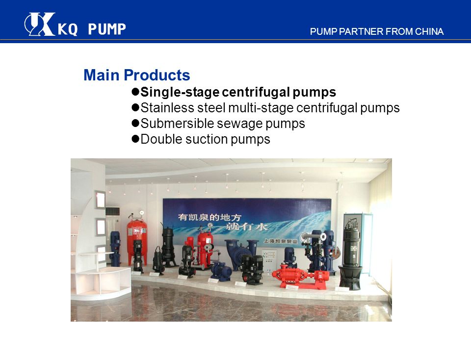 Main Products Single-stage centrifugal pumps