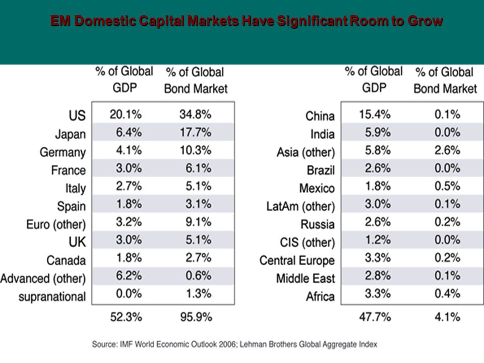 EM Domestic Capital Markets Have Significant Room to Grow