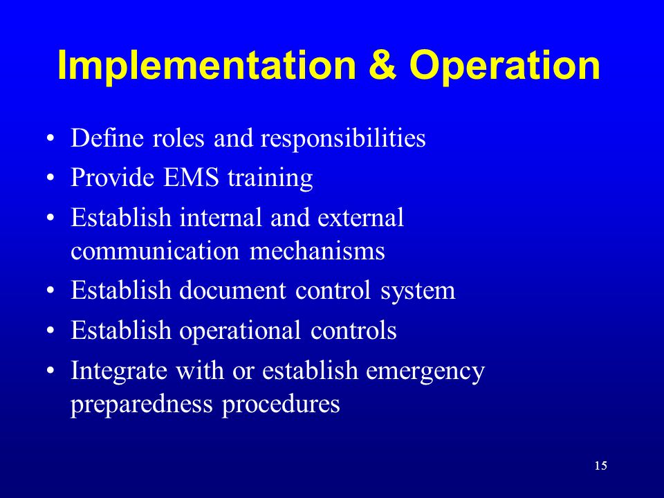 Implementation & Operation