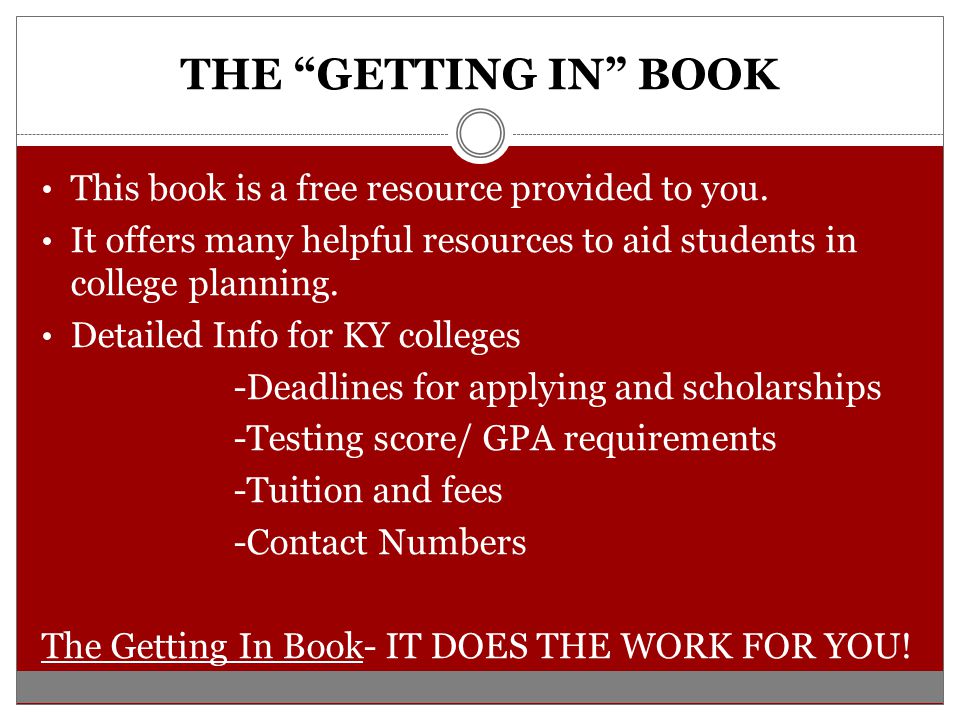 THE GETTING IN BOOK This book is a free resource provided to you.
