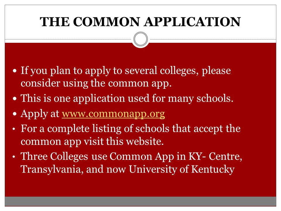 THE COMMON APPLICATION