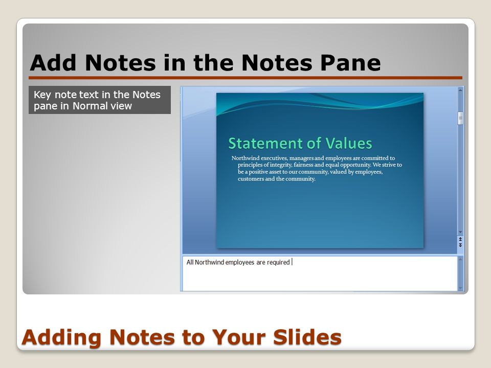 Adding Notes to Your Slides