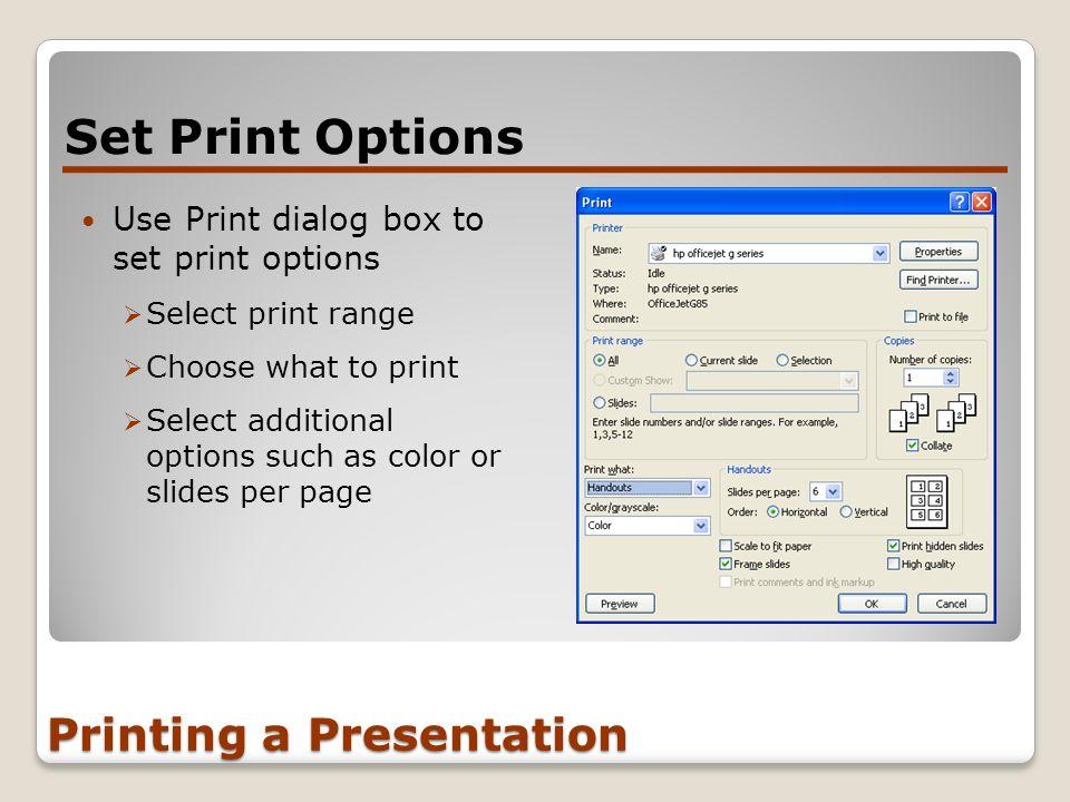 Printing a Presentation