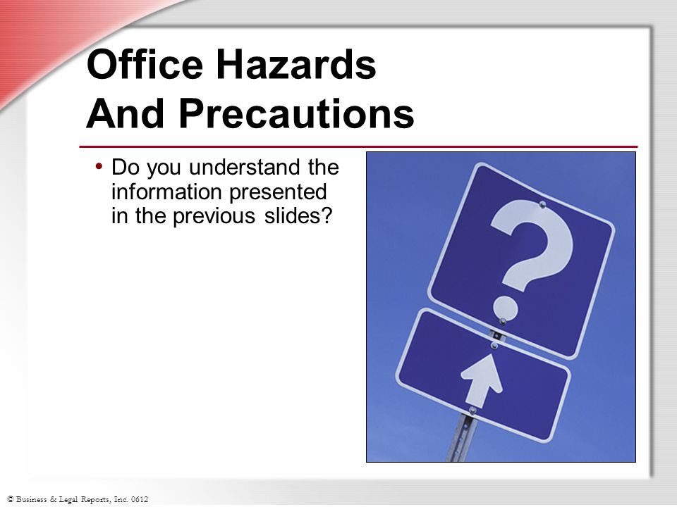 Office Hazards And Precautions