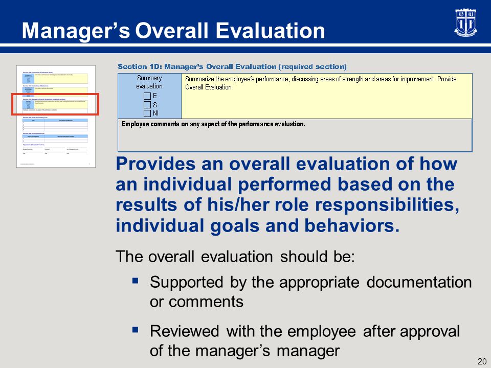 Self-Assessment Required for all managers