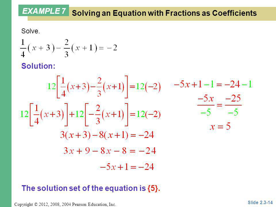 Solving an Equation with Fractions as Coefficients