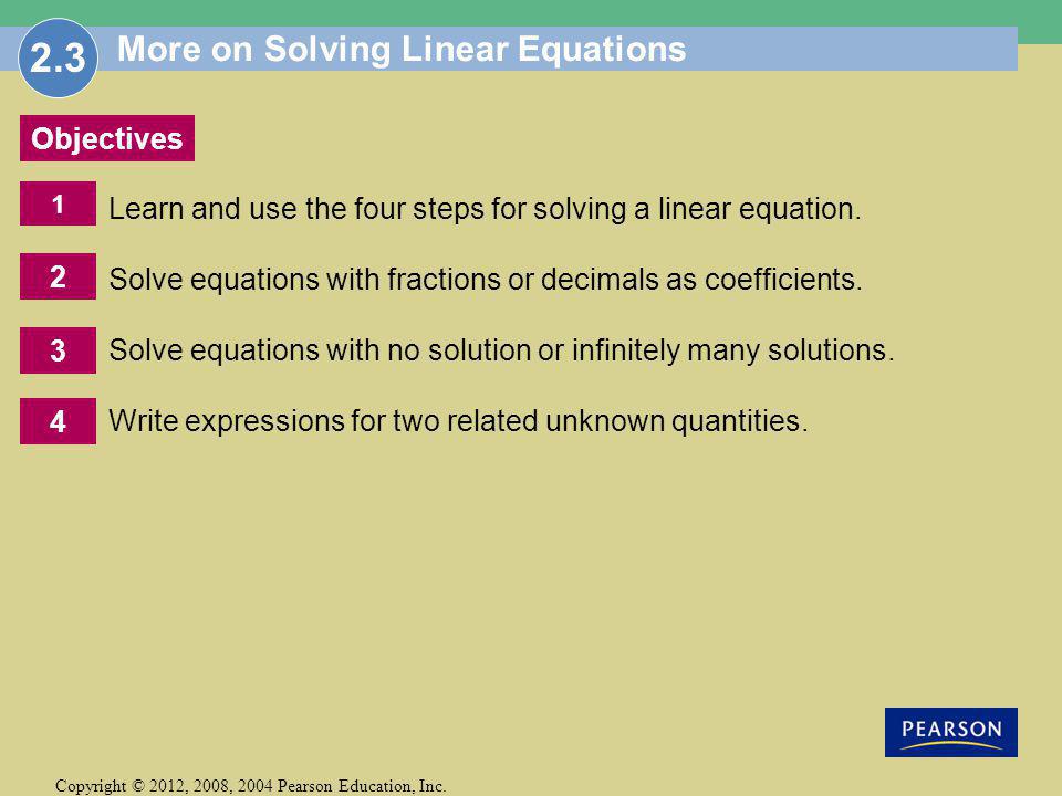 More on Solving Linear Equations