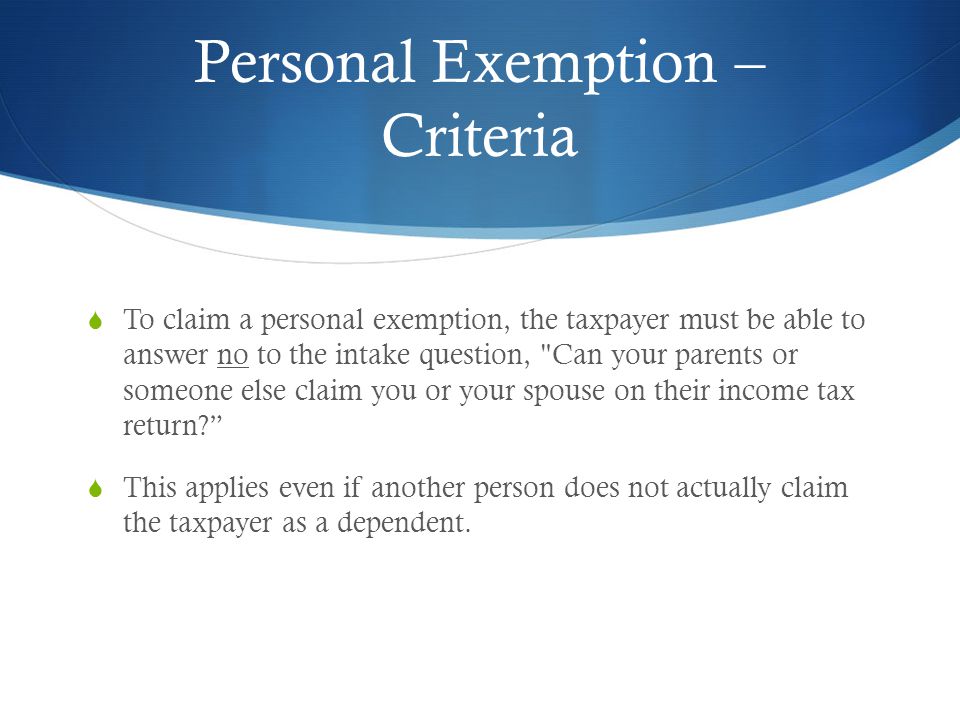 Exemptions: Personal &amp; Dependency - ppt video online download