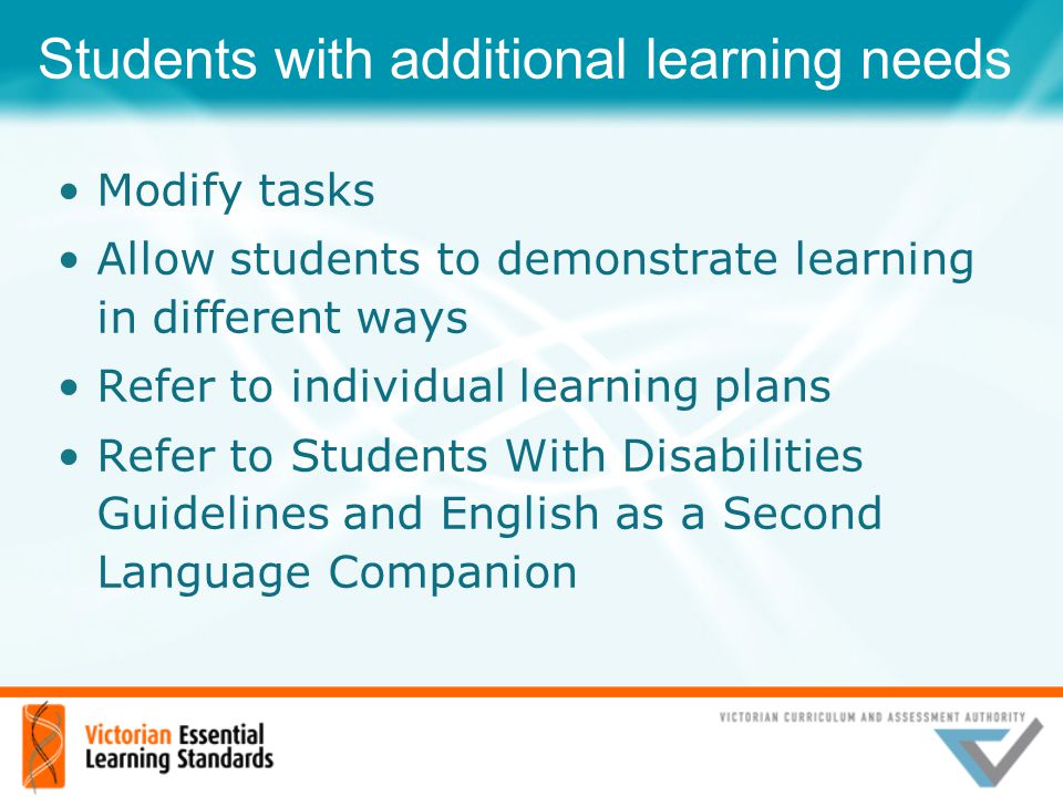 Students with additional learning needs
