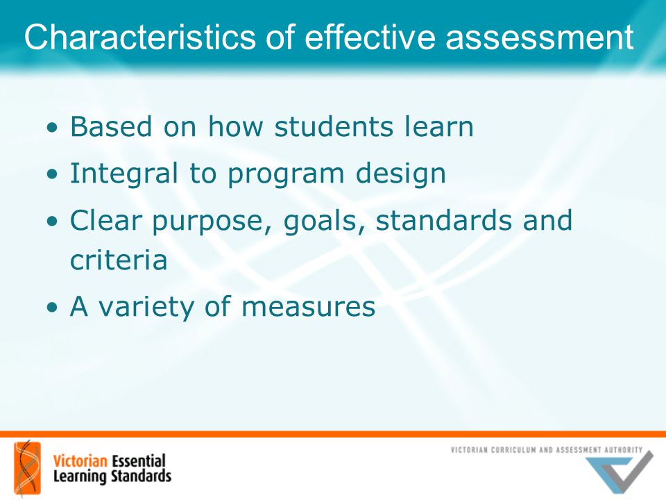Characteristics of effective assessment