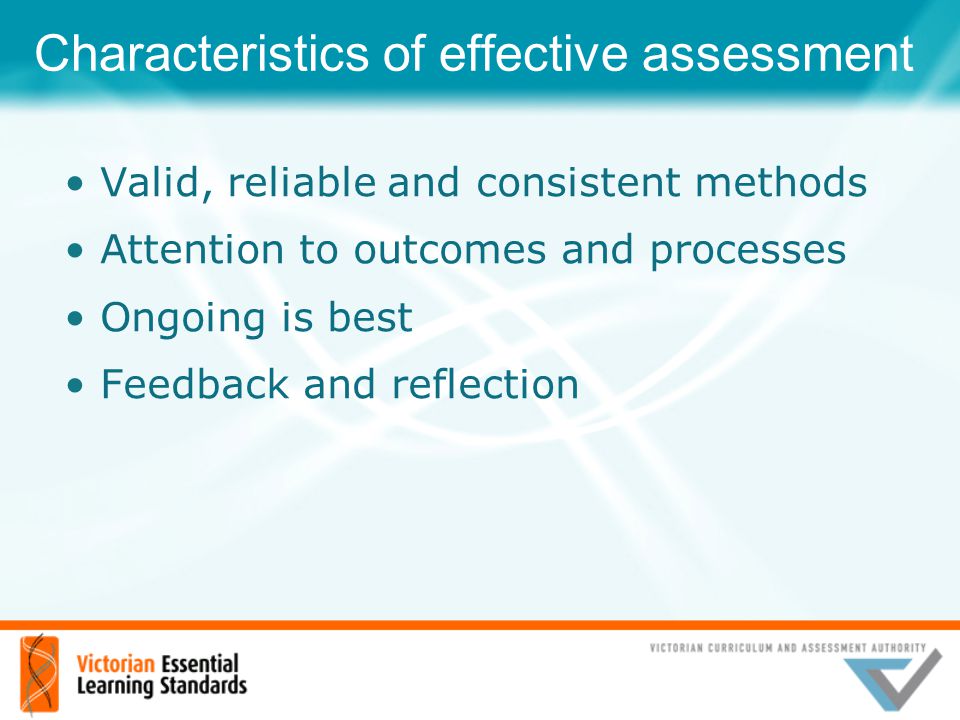 Characteristics of effective assessment