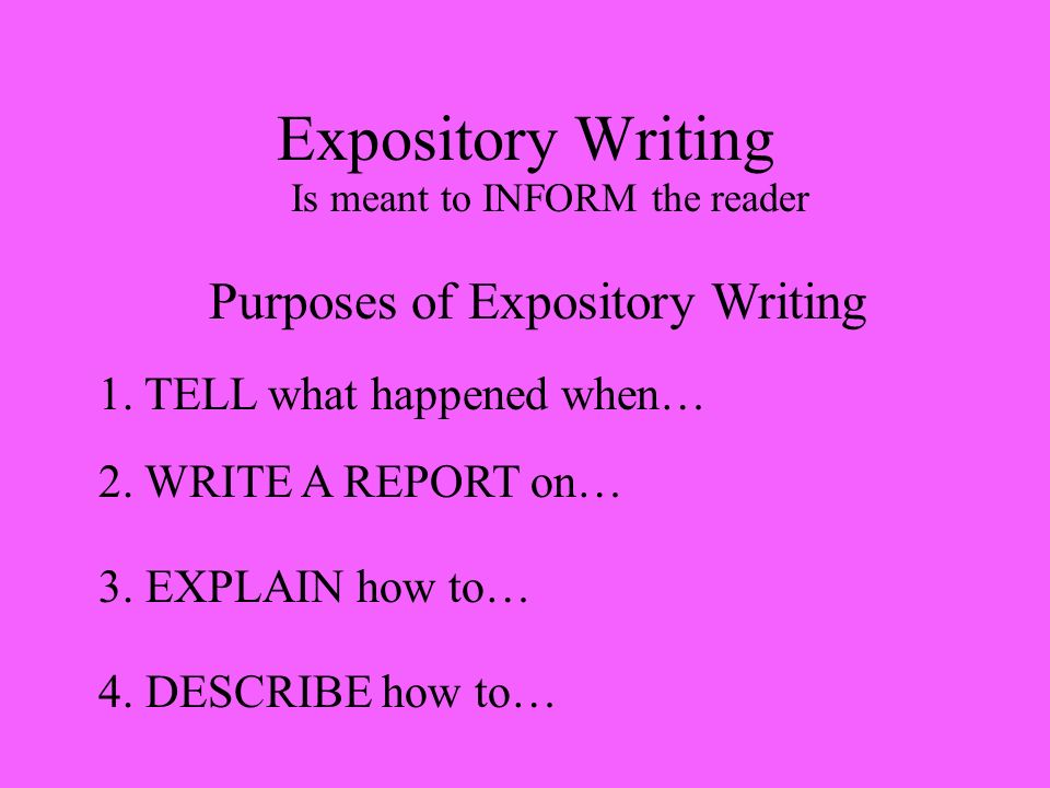 Purposes of Expository Writing