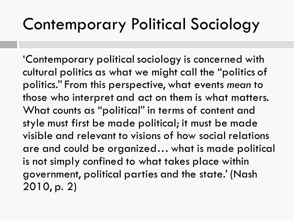 emergence of political sociology