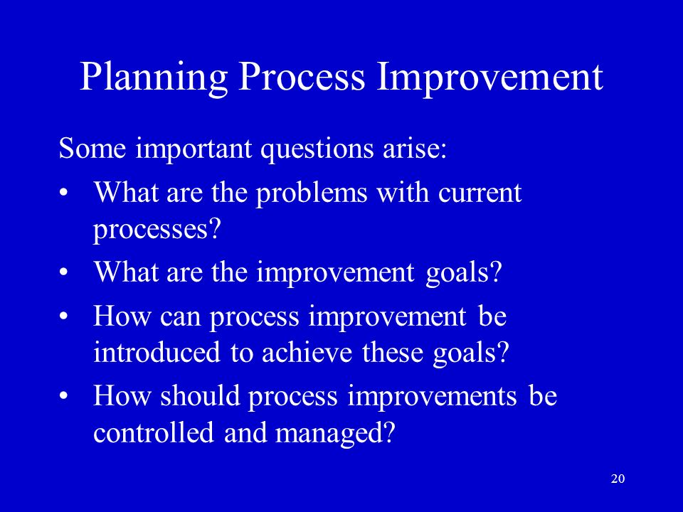 Planning Process Improvement