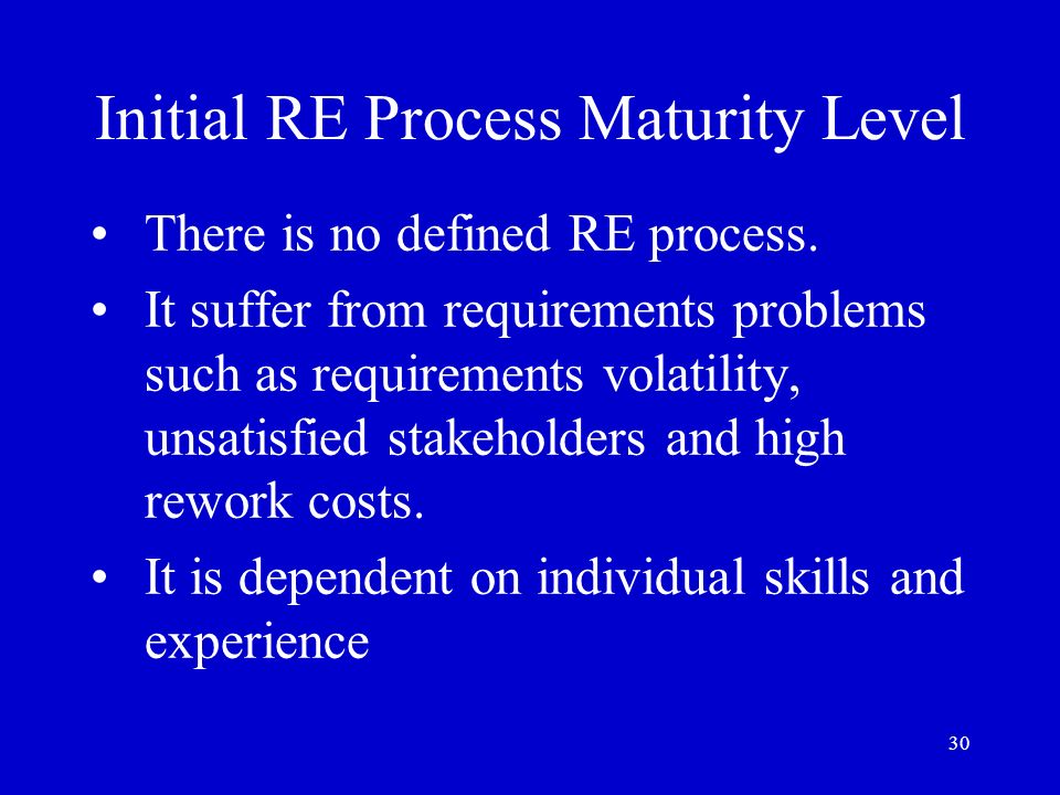 Initial RE Process Maturity Level