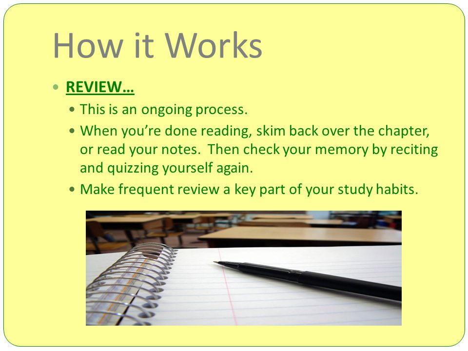 How it Works REVIEW… This is an ongoing process.