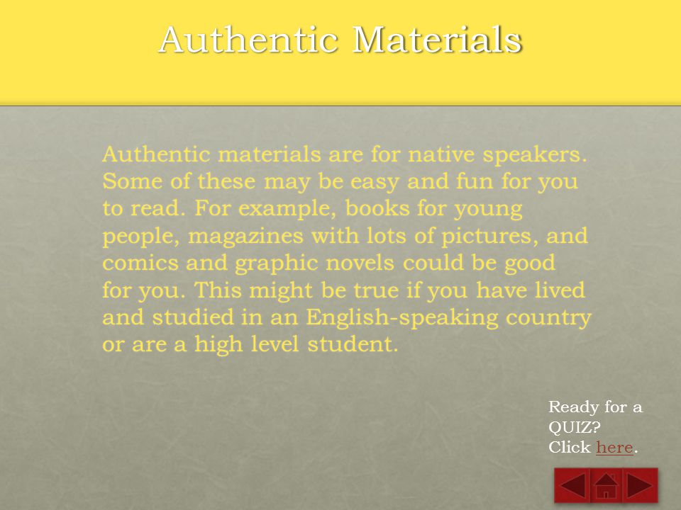 Authentic Materials