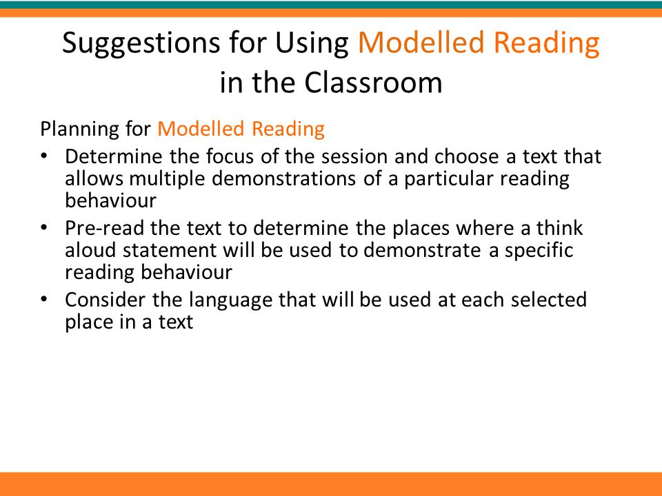 Suggestions for Using Modelled Reading in the Classroom