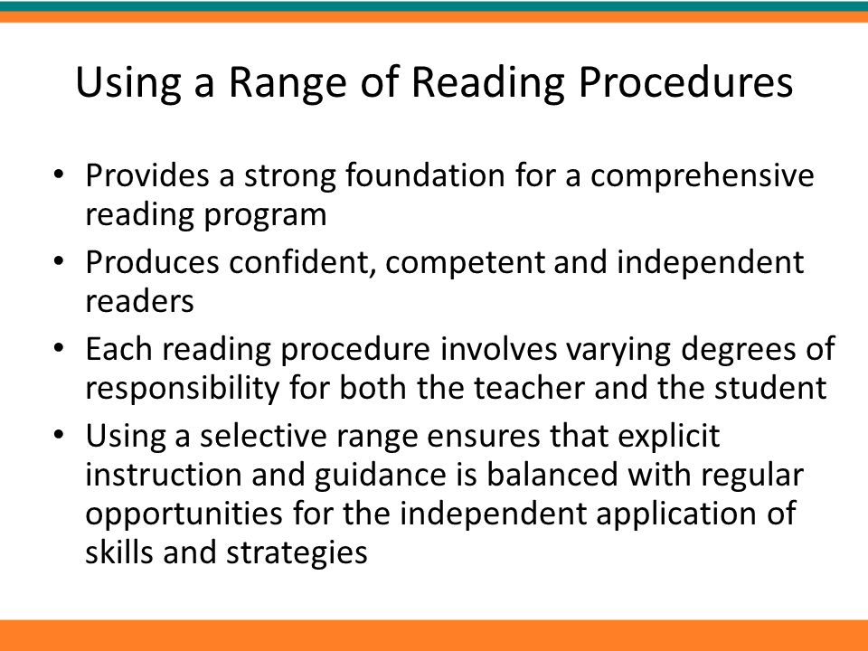 Using a Range of Reading Procedures