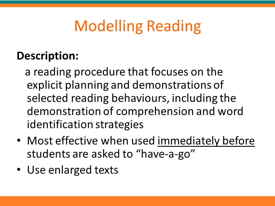 Modelling Reading Description: