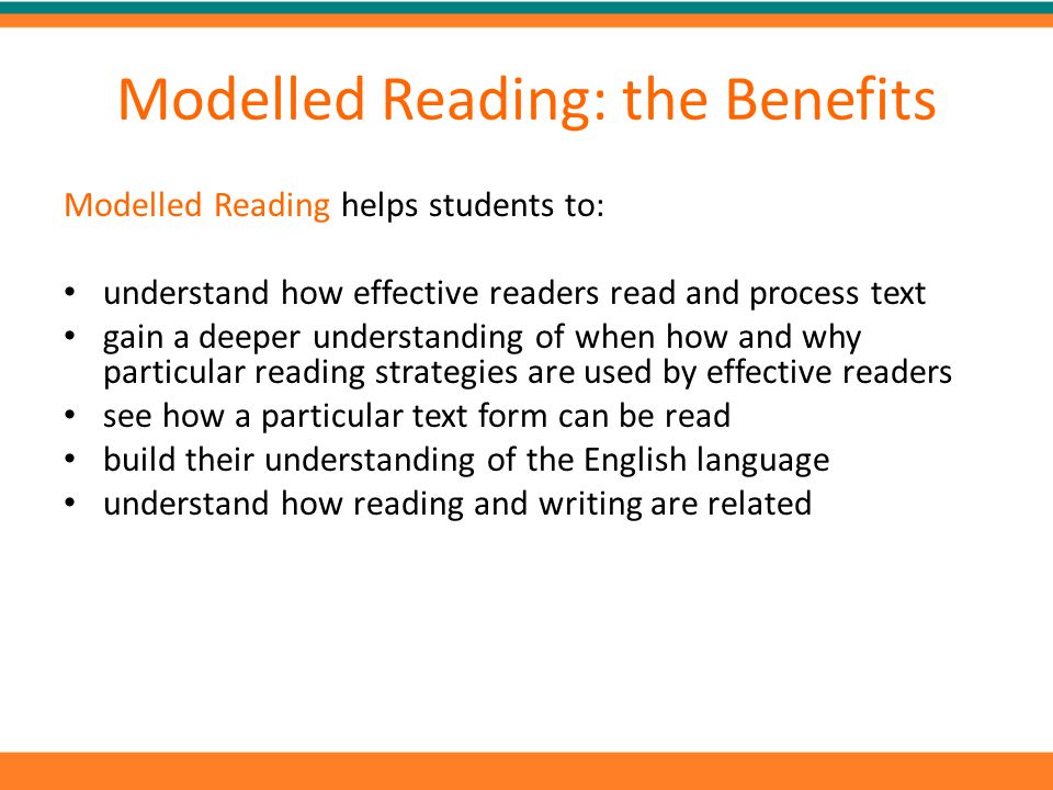 Modelled Reading: the Benefits