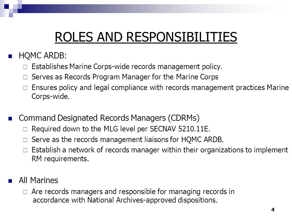 An Introduction to Marine Corps Records Management - ppt video online  download