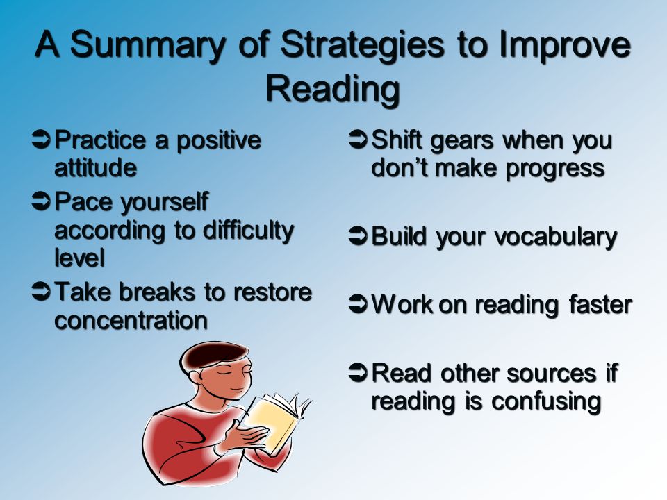 A Summary of Strategies to Improve Reading