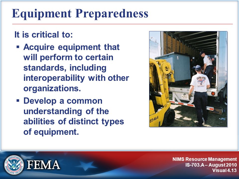 Equipment Preparedness