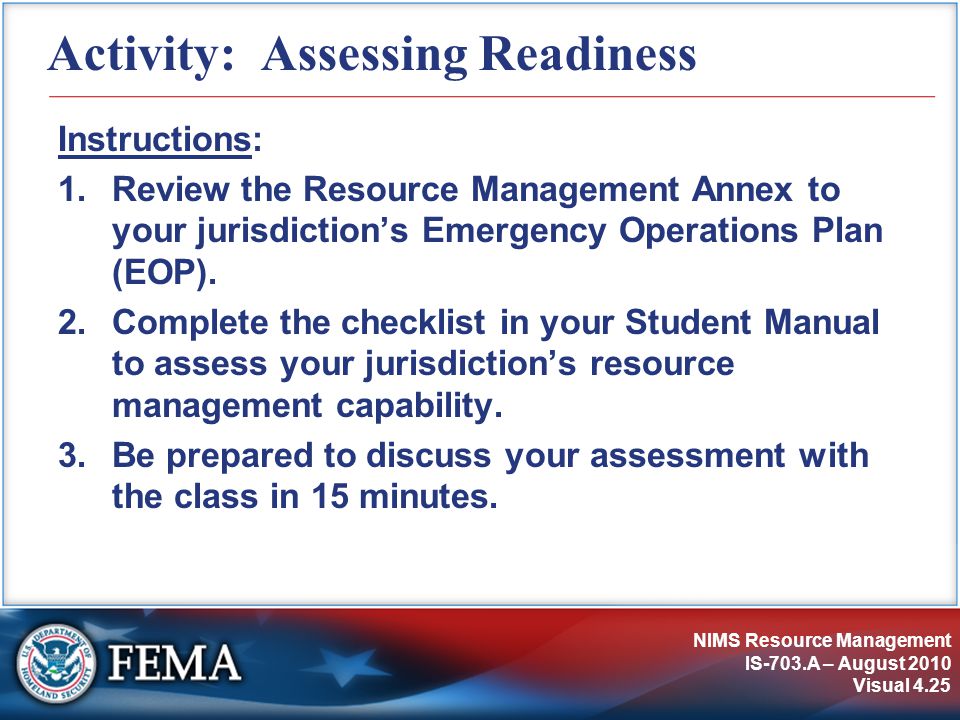 Activity: Assessing Readiness