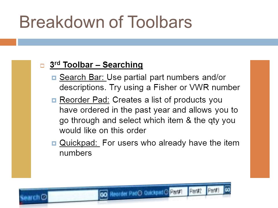 Breakdown of Toolbars 3rd Toolbar – Searching