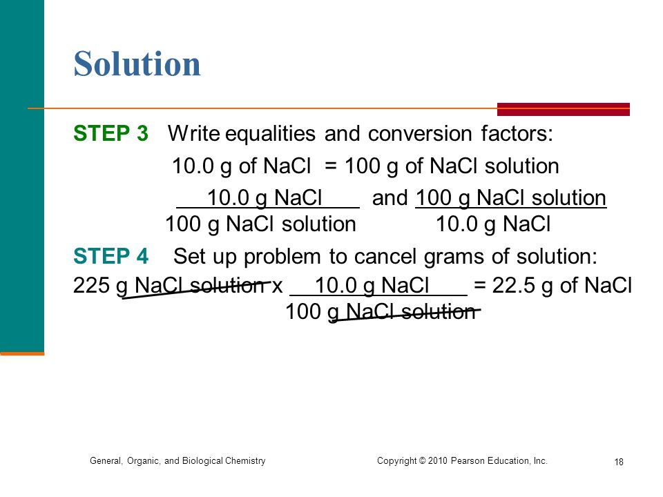 Solution STEP 3 Write equalities and conversion factors: