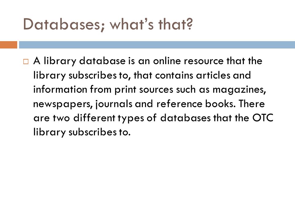 Databases; what’s that