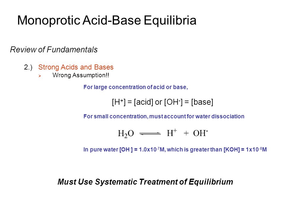 Monoprotic Acid-Base Equilibria - ppt download