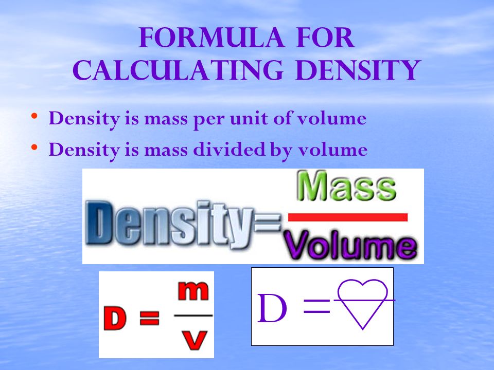 Formula for calculating density