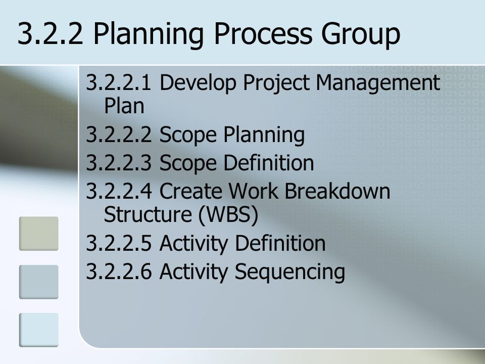 3.2.2 Planning Process Group