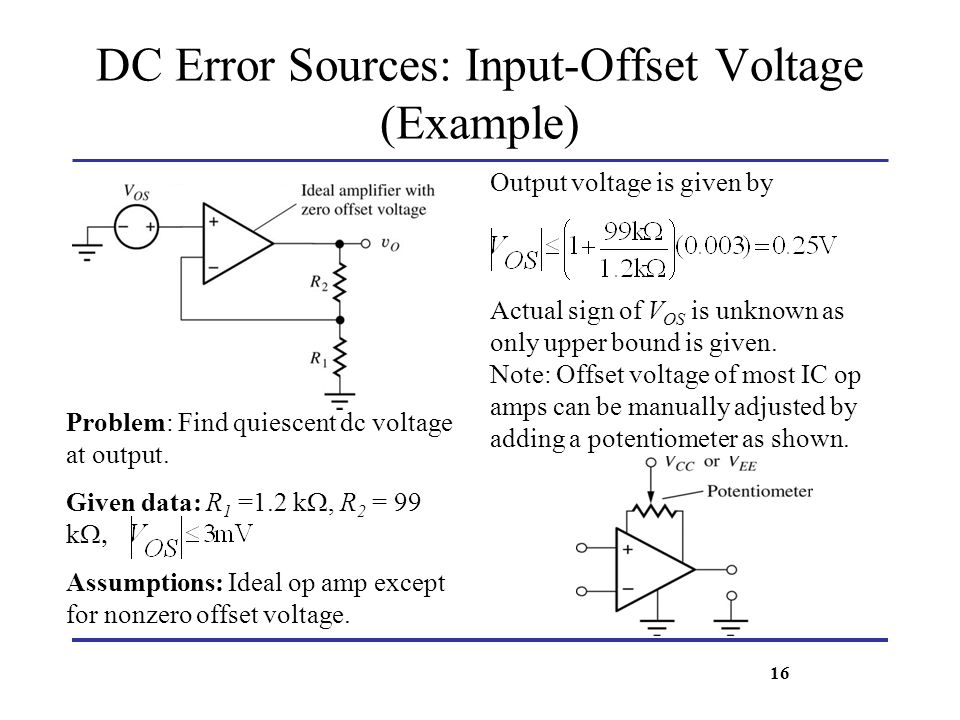 DC Error Sources: Input-Offset Voltage (Example)