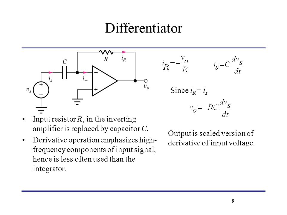 Differentiator Since iR= is