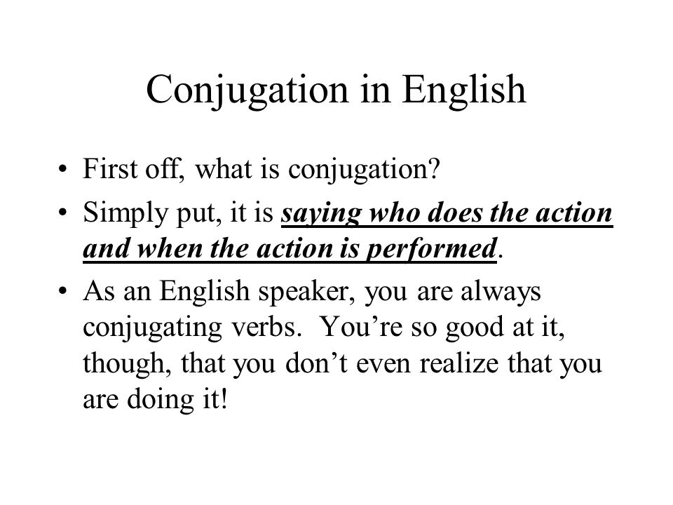 Conjugation in English