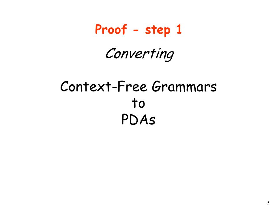 Converting Context-Free Grammars to PDAs
