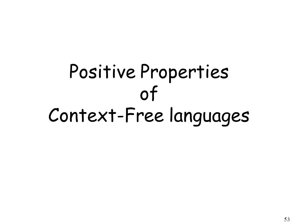 Positive Properties of Context-Free languages
