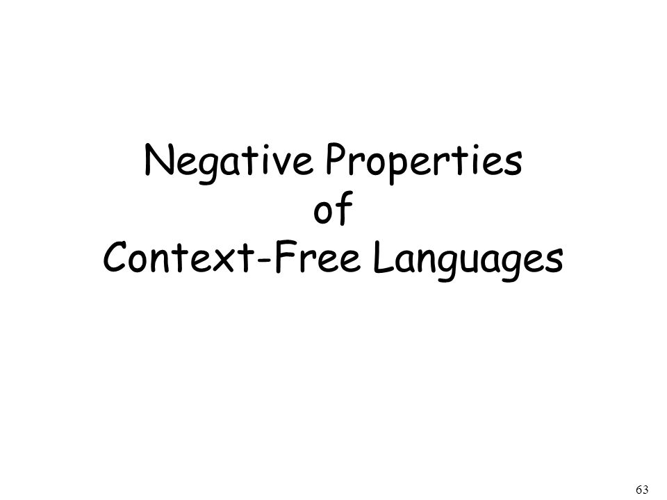 Negative Properties of Context-Free Languages
