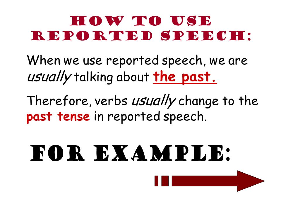 How to use reported speech: