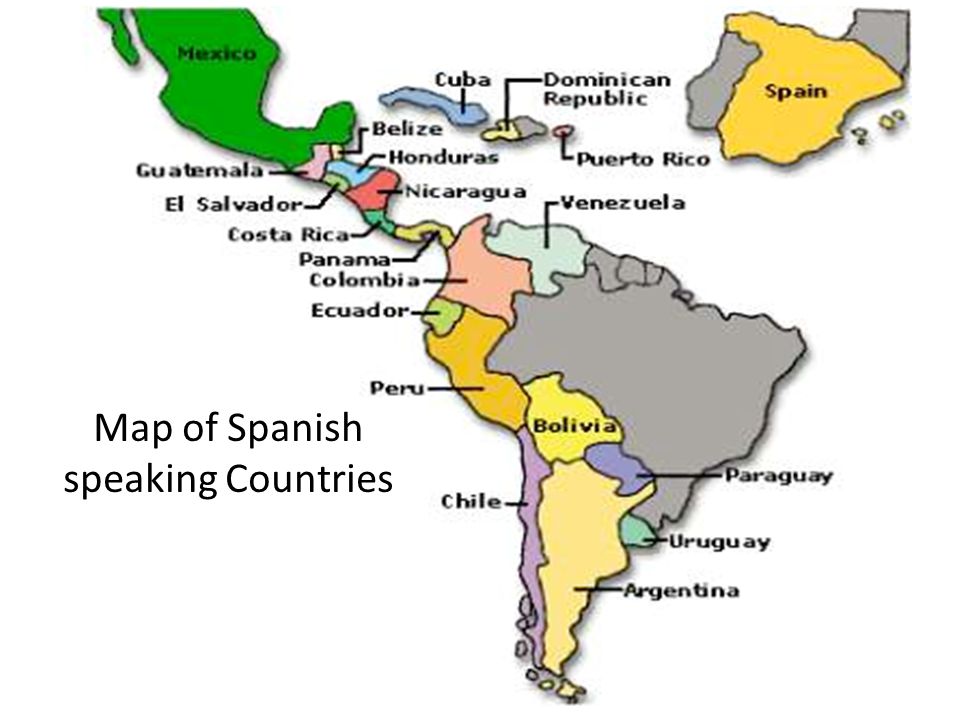 Map of Spanish speaking Countries