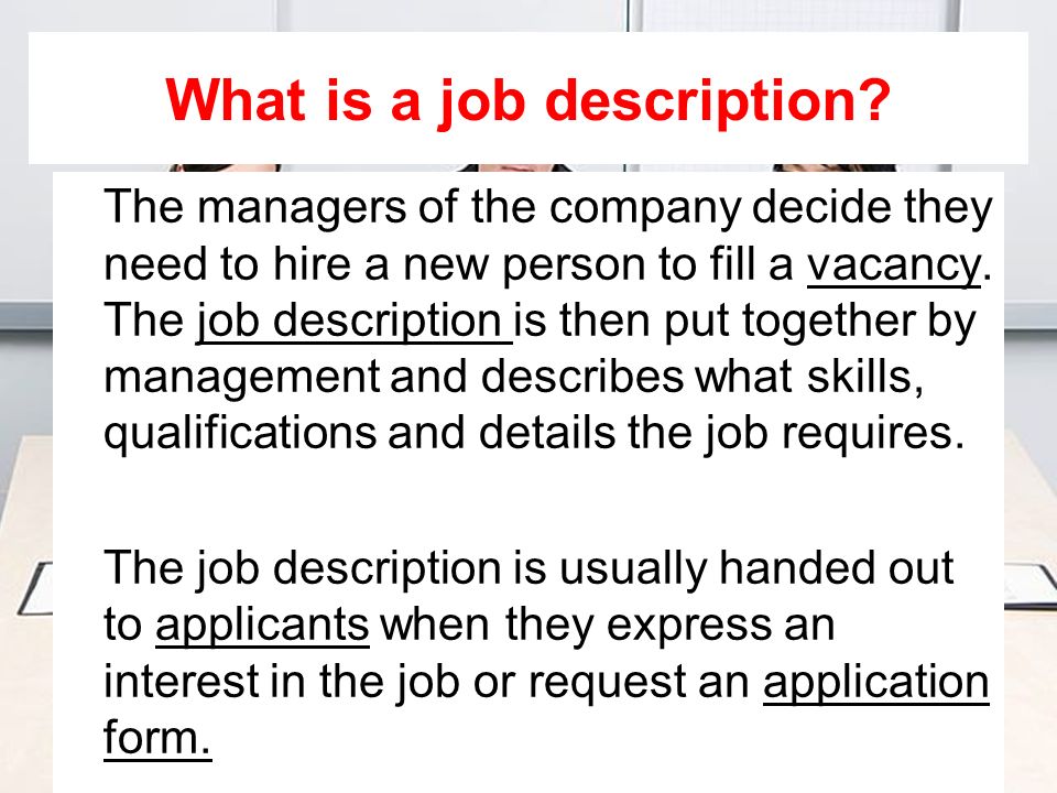 What is a job description