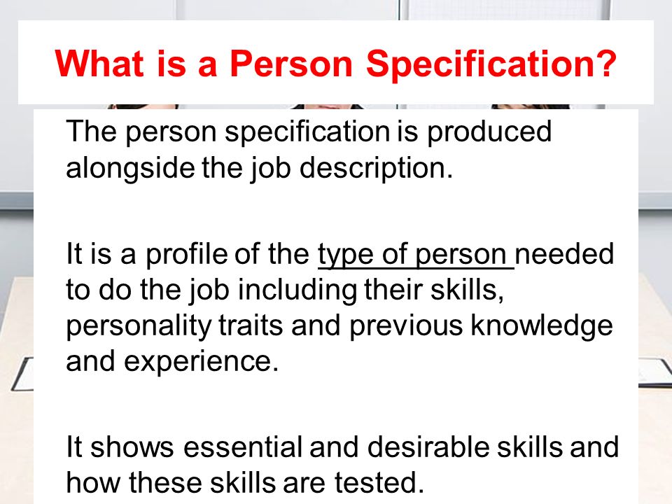 What is a Person Specification