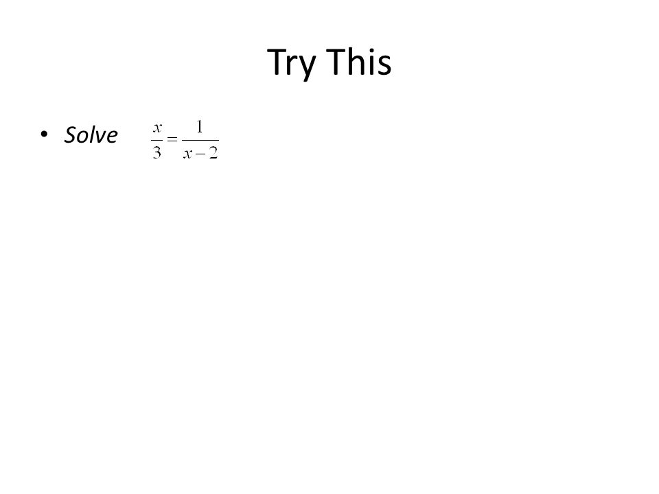 Try This Solve