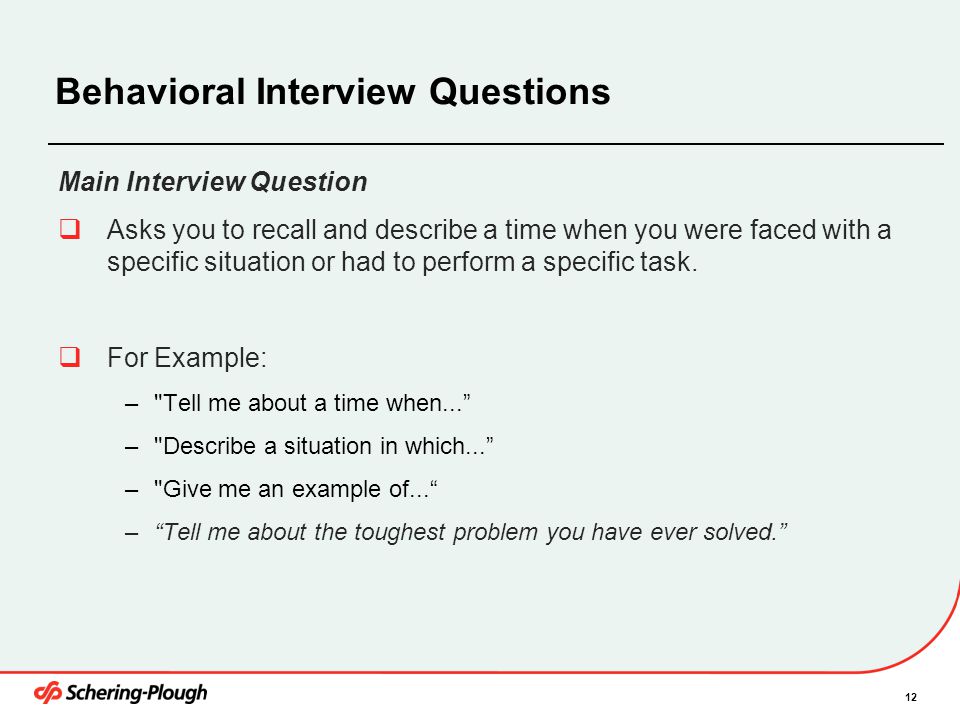 Behavioral Interview Questions