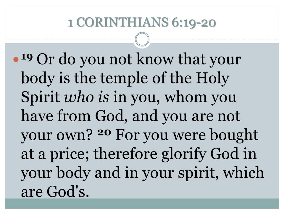 Image result for 1 corinthians 6 19-20