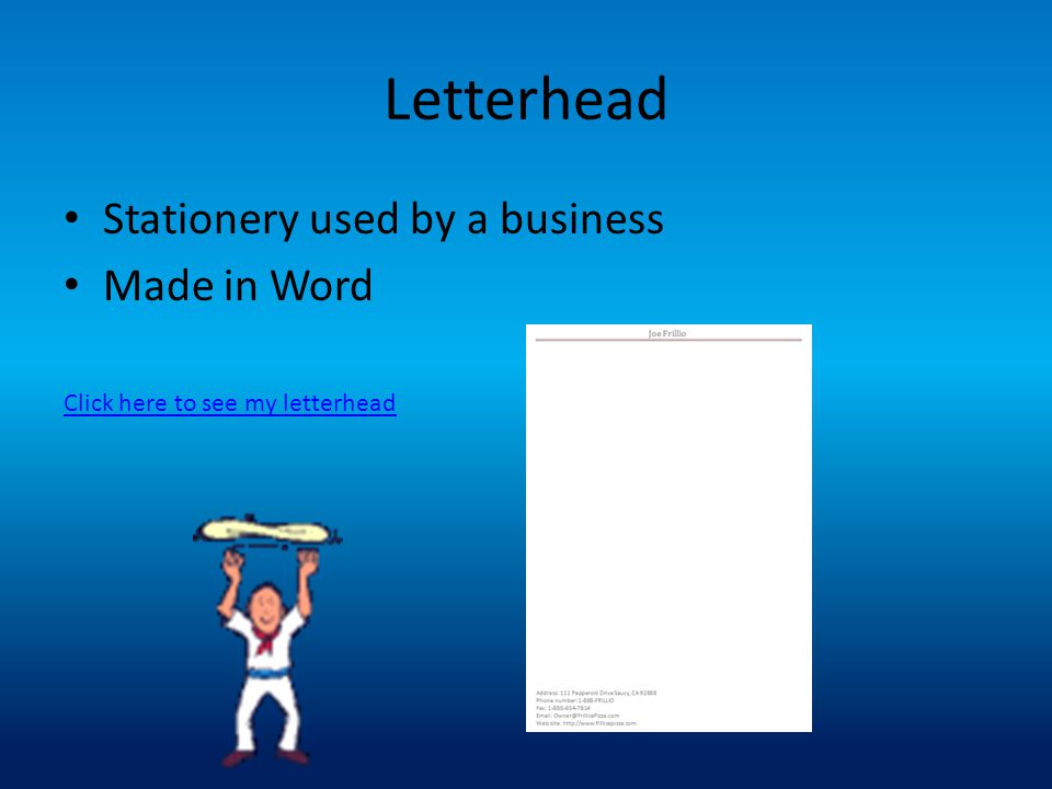 Letterhead Stationery used by a business Made in Word